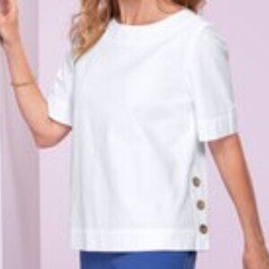 Cotton Side-Button Top